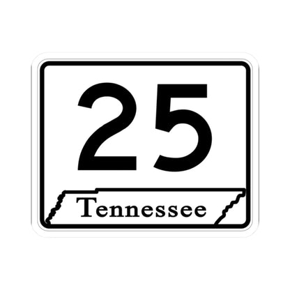 Tennessee 25 (Tennessee) (Road Sign) STICKER Vinyl Kiss-Cut Decal 2 Inch White - The Sticker Space