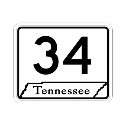 Tennessee 34 (Tennessee) (Road Sign) STICKER Vinyl Kiss-Cut Decal 6 Inch White - The Sticker Space