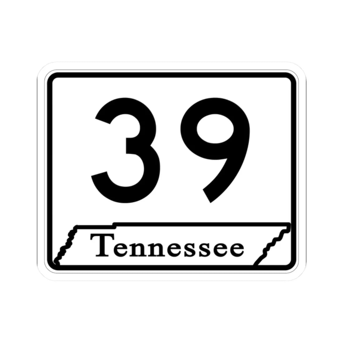 Tennessee 39 (Tennessee) (Road Sign) STICKER Vinyl Kiss-Cut Decal 2 Inch White - The Sticker Space