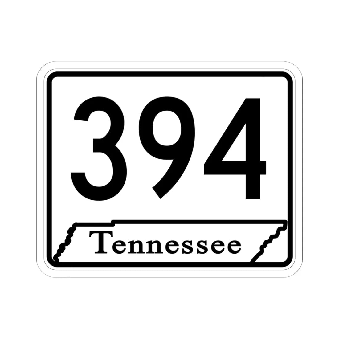 Tennessee 394 (Tennessee) (Road Sign) STICKER Vinyl Kiss-Cut Decal 6 Inch White - The Sticker Space