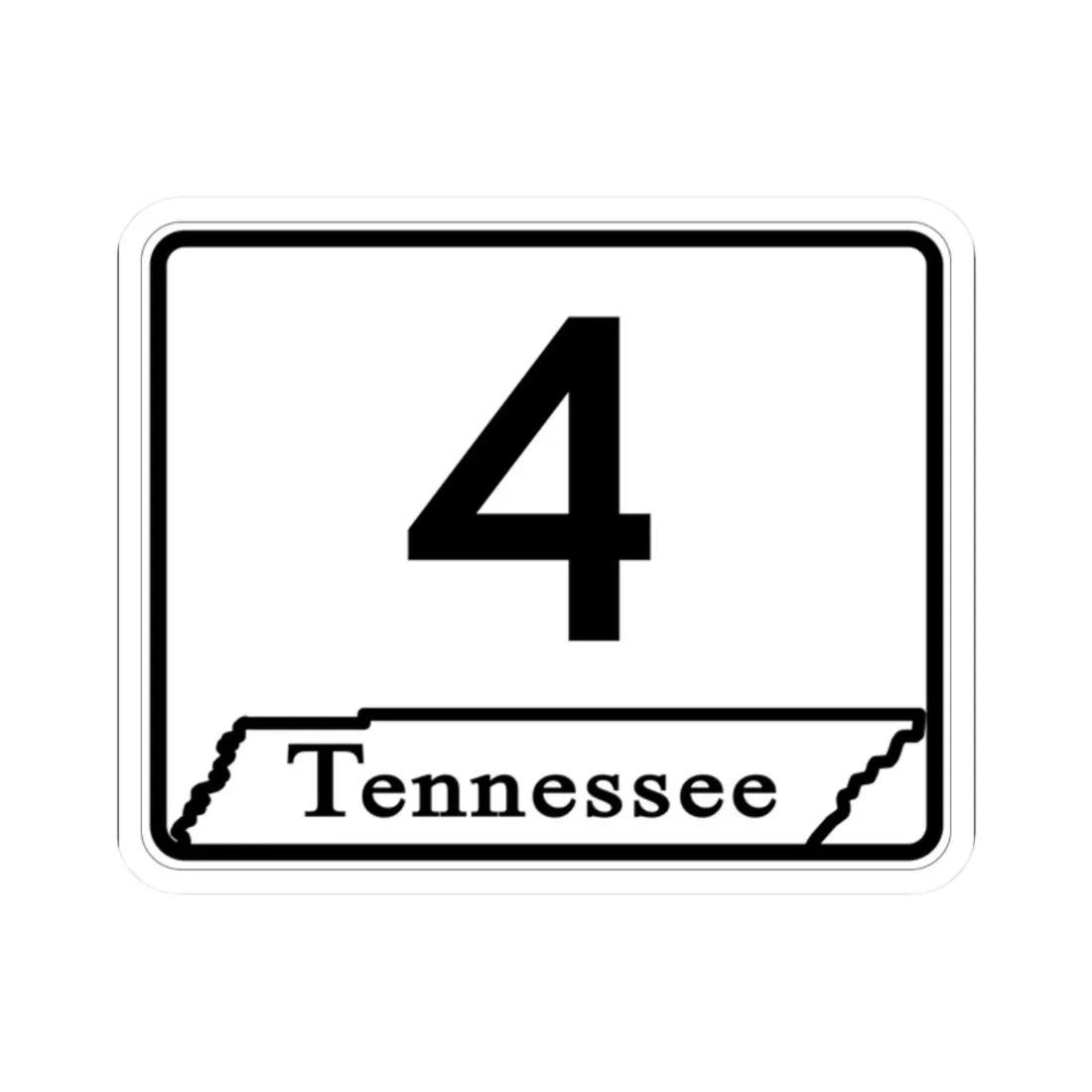 Tennessee 4 (Tennessee) (Road Sign) STICKER Vinyl Kiss-Cut Decal 2 Inch White - The Sticker Space