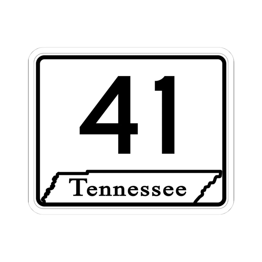 Tennessee 41 (Tennessee) (Road Sign) STICKER Vinyl Kiss-Cut Decal 4 Inch White - The Sticker Space