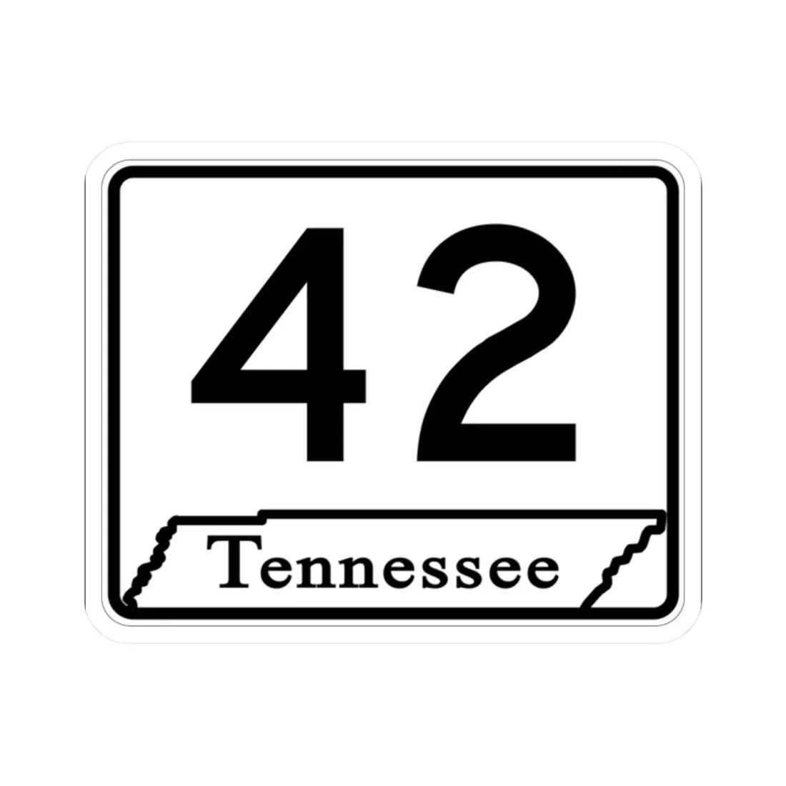 Tennessee 42 (Tennessee) (Road Sign) STICKER Vinyl Kiss-Cut Decal 2 Inch White - The Sticker Space