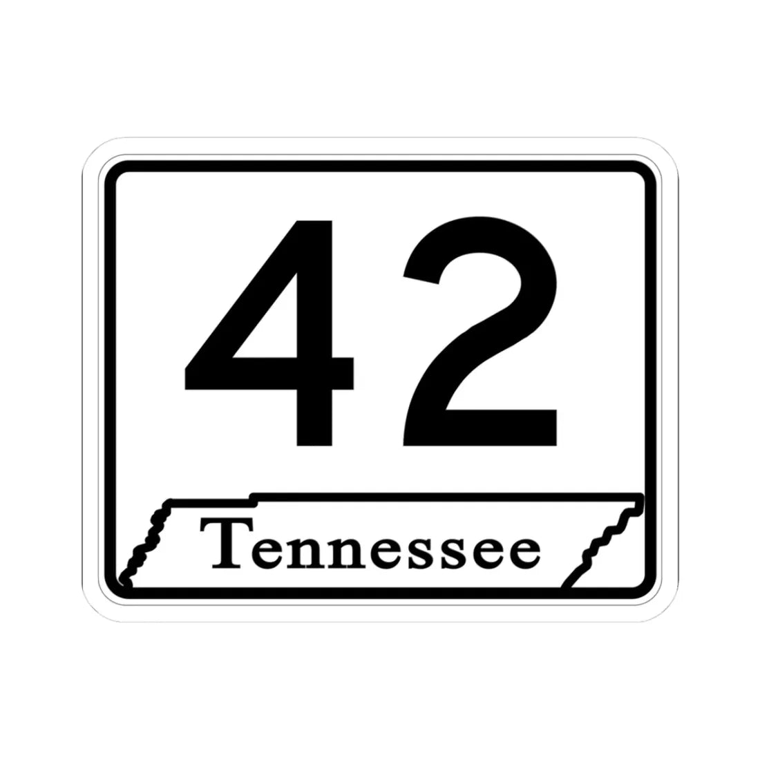 Tennessee 42 (Tennessee) (Road Sign) STICKER Vinyl Kiss-Cut Decal 3 Inch White - The Sticker Space