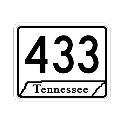 Tennessee 433 (Tennessee) (Road Sign) STICKER Vinyl Kiss-Cut Decal 4 Inch White - The Sticker Space