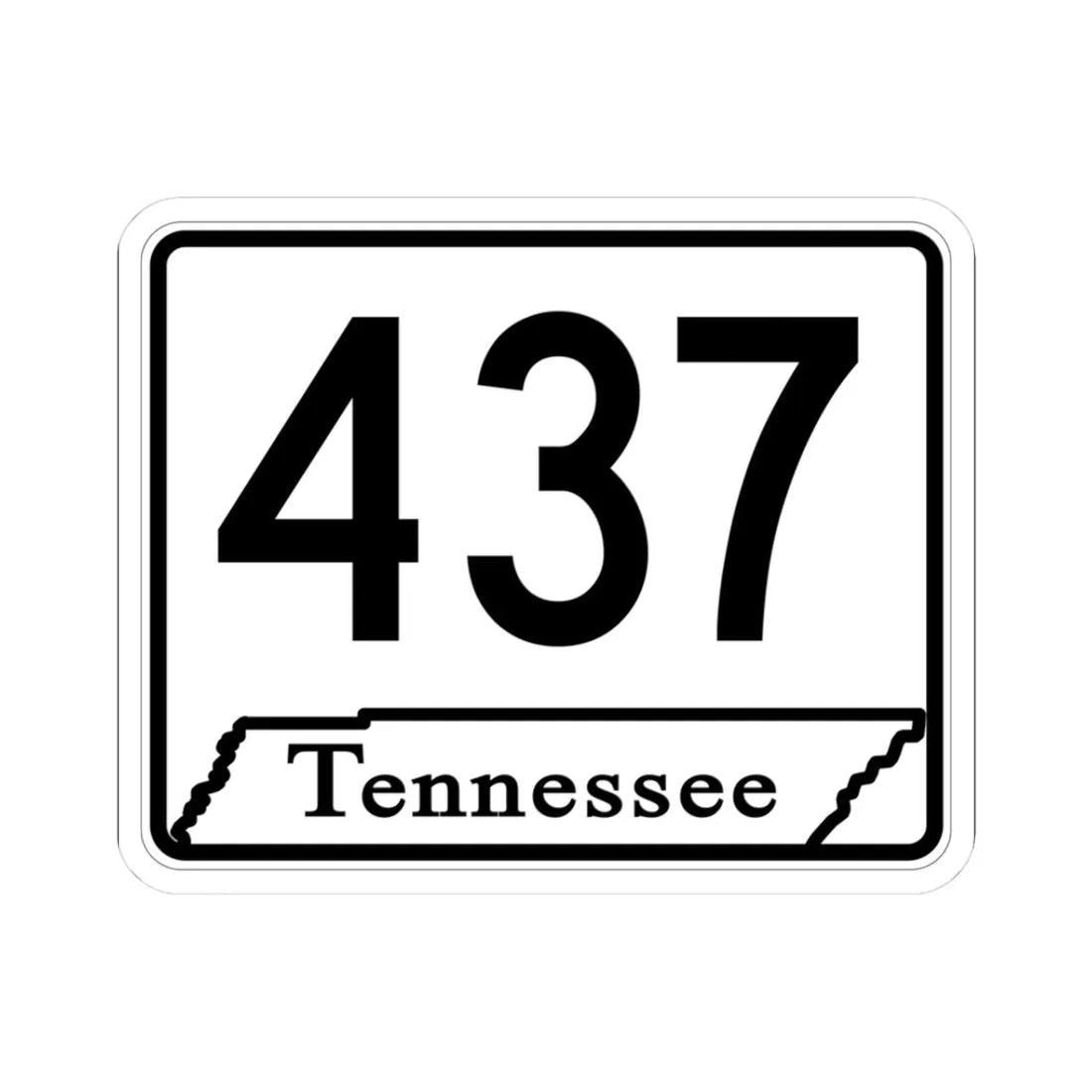 Tennessee 437 (Tennessee) (Road Sign) STICKER Vinyl Kiss-Cut Decal 3 Inch White - The Sticker Space