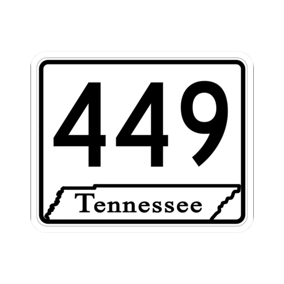 Tennessee 449 (Tennessee) (Road Sign) STICKER Vinyl Kiss-Cut Decal 2 Inch White - The Sticker Space