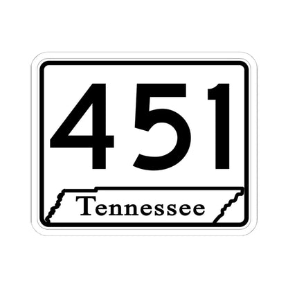 Tennessee 451 (Tennessee) (Road Sign) STICKER Vinyl Kiss-Cut Decal 6 Inch White - The Sticker Space