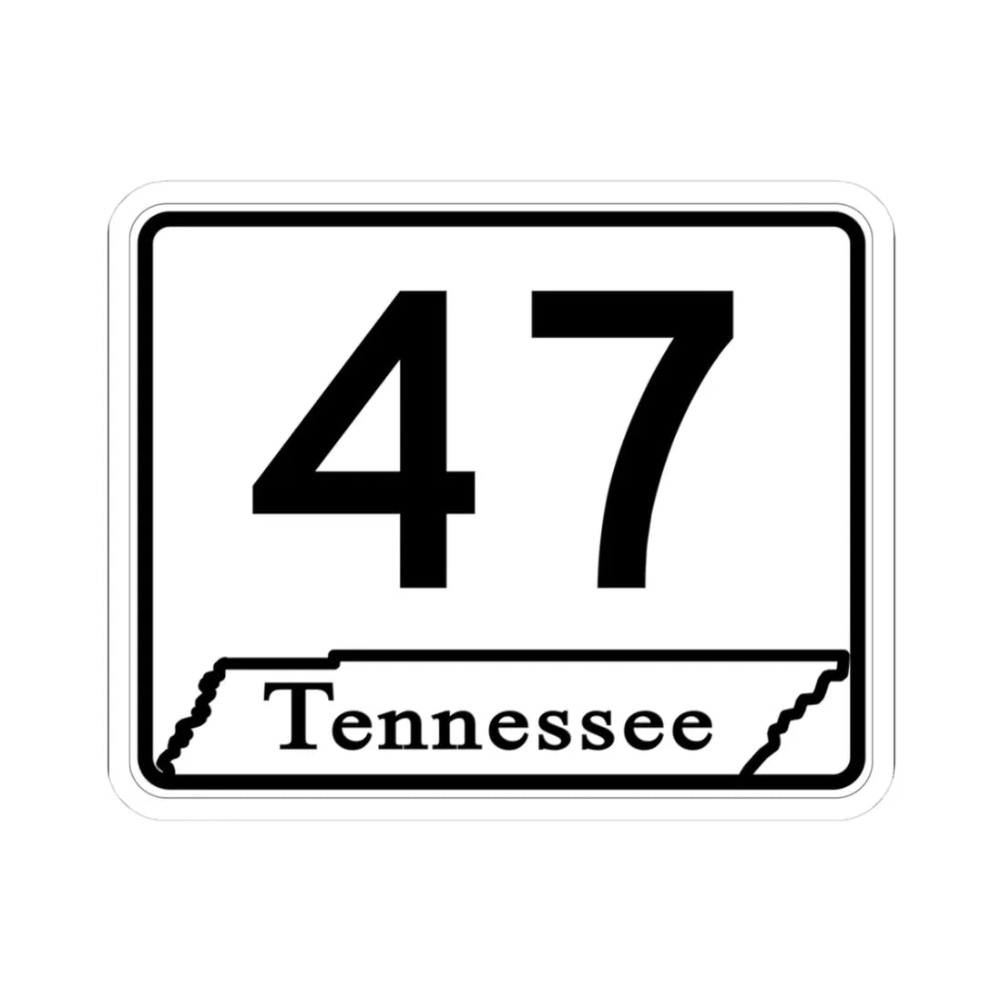 Tennessee 47 (Tennessee) (Road Sign) STICKER Vinyl Kiss-Cut Decal 3 Inch White - The Sticker Space