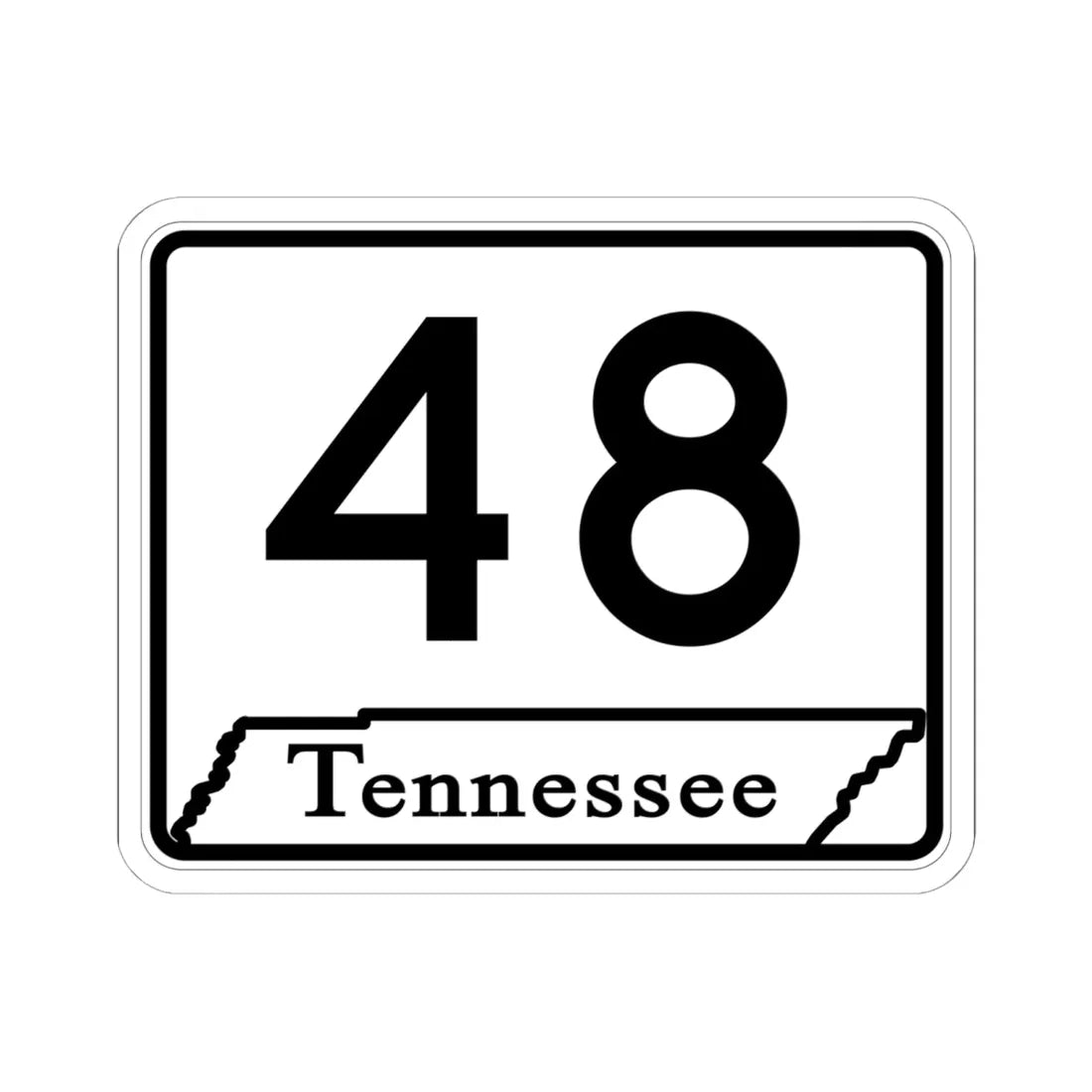 Tennessee 48 (Tennessee) (Road Sign) STICKER Vinyl Kiss-Cut Decal 6 Inch White - The Sticker Space