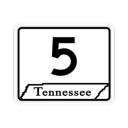 Tennessee 5 (Tennessee) (Road Sign) STICKER Vinyl Kiss-Cut Decal 4 Inch White - The Sticker Space