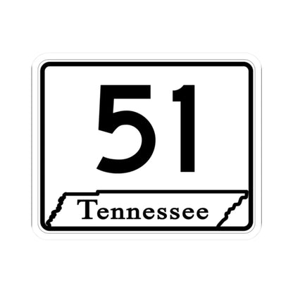 Tennessee 51 (Tennessee) (Road Sign) STICKER Vinyl Kiss-Cut Decal 2 Inch White - The Sticker Space