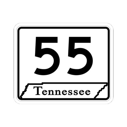 Tennessee 55 (Tennessee) (Road Sign) STICKER Vinyl Kiss-Cut Decal 4 Inch White - The Sticker Space