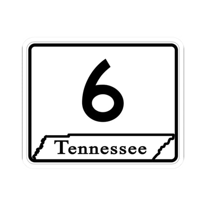 Tennessee 6 (Tennessee) (Road Sign) STICKER Vinyl Kiss-Cut Decal 2 Inch White - The Sticker Space
