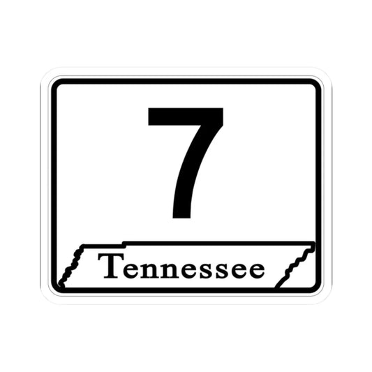Tennessee 7 (Tennessee) (Road Sign) STICKER Vinyl Kiss-Cut Decal 2 Inch White - The Sticker Space