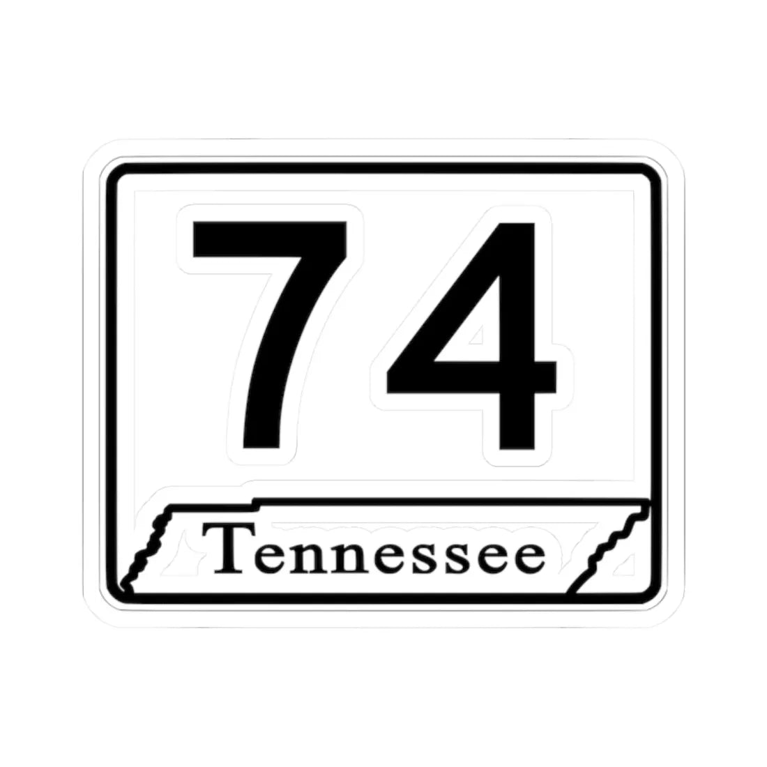 Tennessee 74 (Tennessee) (Road Sign) STICKER Vinyl Kiss-Cut Decal 2 Inch White - The Sticker Space