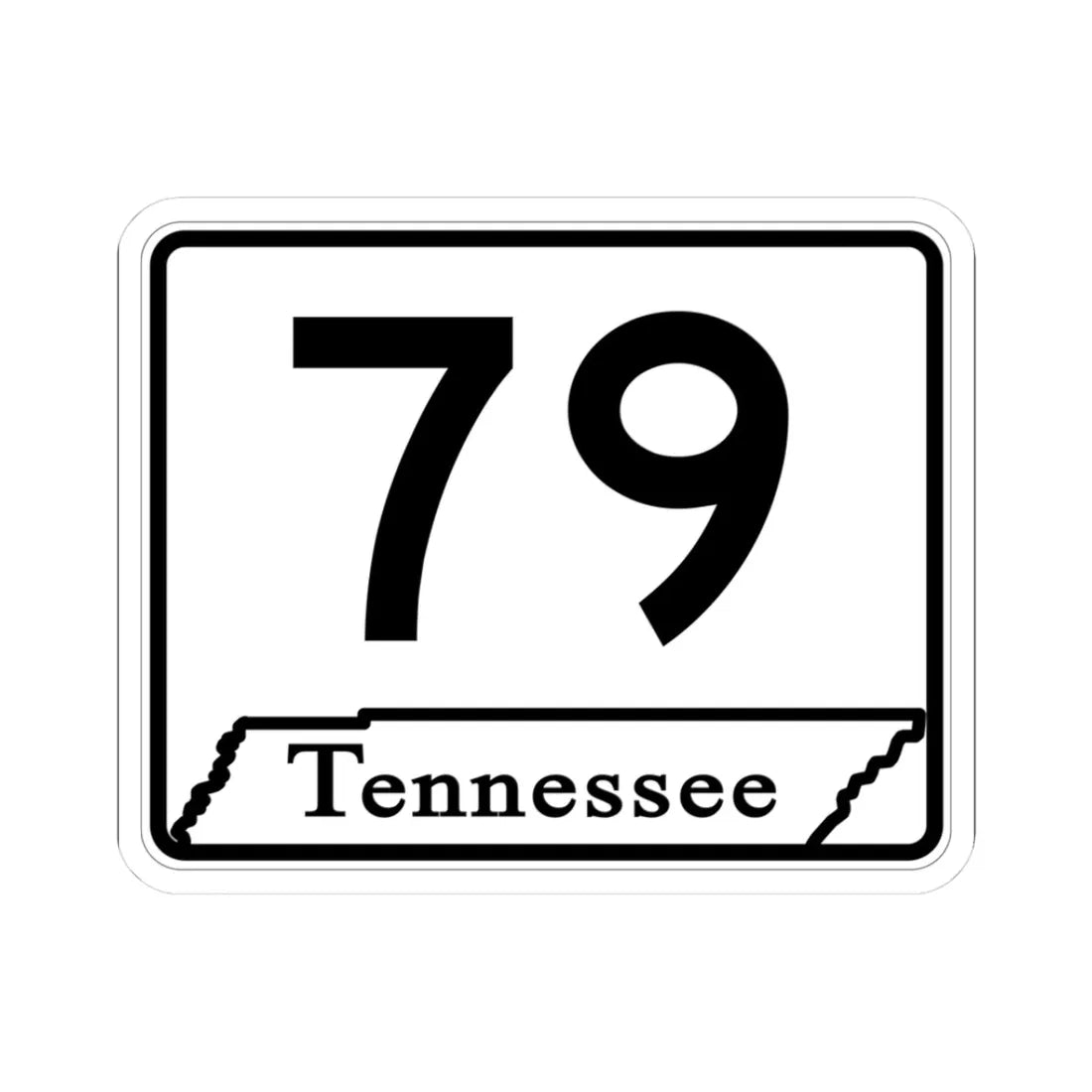 Tennessee 79 (Tennessee) (Road Sign) STICKER Vinyl Kiss-Cut Decal 3 Inch White - The Sticker Space