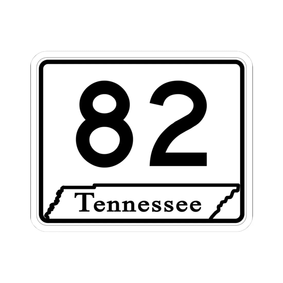 Tennessee 82 (Tennessee) (Road Sign) STICKER Vinyl Kiss-Cut Decal 3 Inch White - The Sticker Space