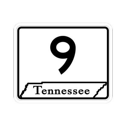 Tennessee 9 (Tennessee) (Road Sign) STICKER Vinyl Kiss-Cut Decal 3 Inch White - The Sticker Space