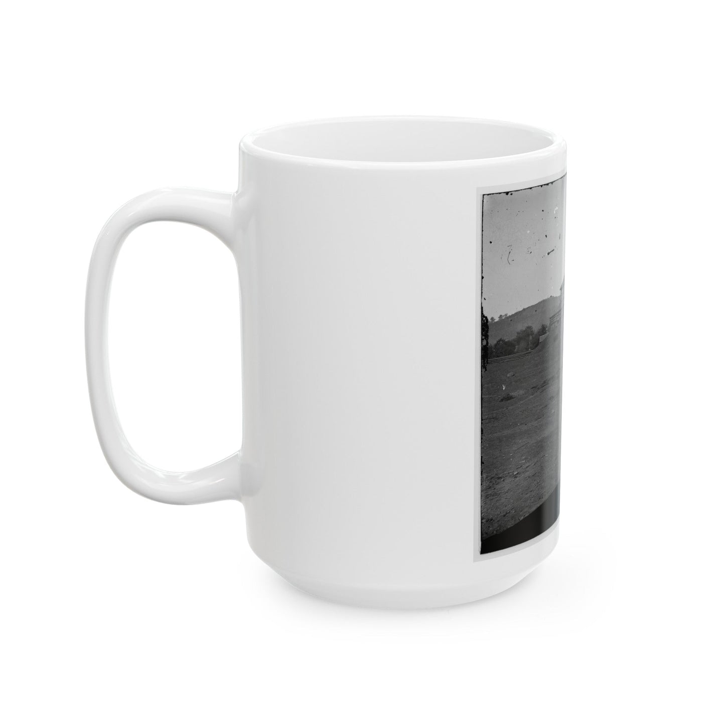 Tennessee River. Blockhouse On The Bank (U.S. Civil War) White Coffee Mug-The Sticker Space