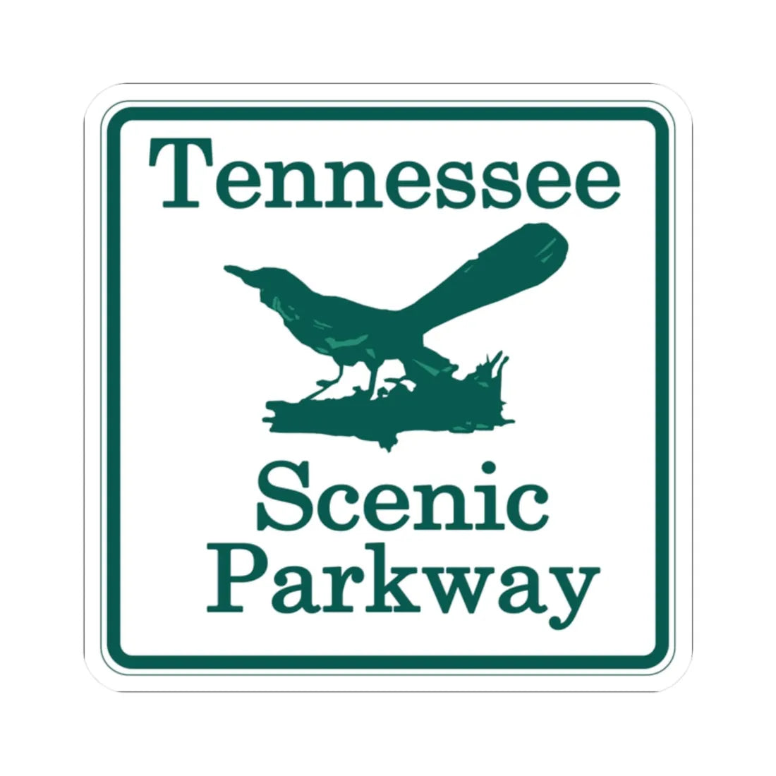 Tennessee Scenic Parkway (Tennessee) (Road Sign) STICKER Vinyl Kiss-Cut Decal 2 Inch White - The Sticker Space