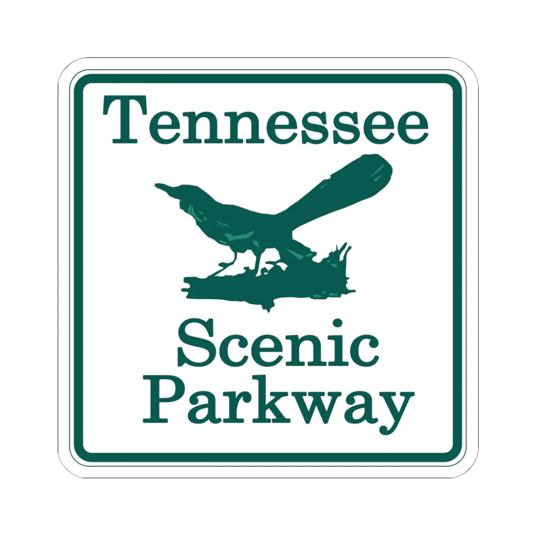 Tennessee Scenic Parkway (Tennessee) (Road Sign) STICKER Vinyl Kiss-Cut Decal 6 Inch White - The Sticker Space