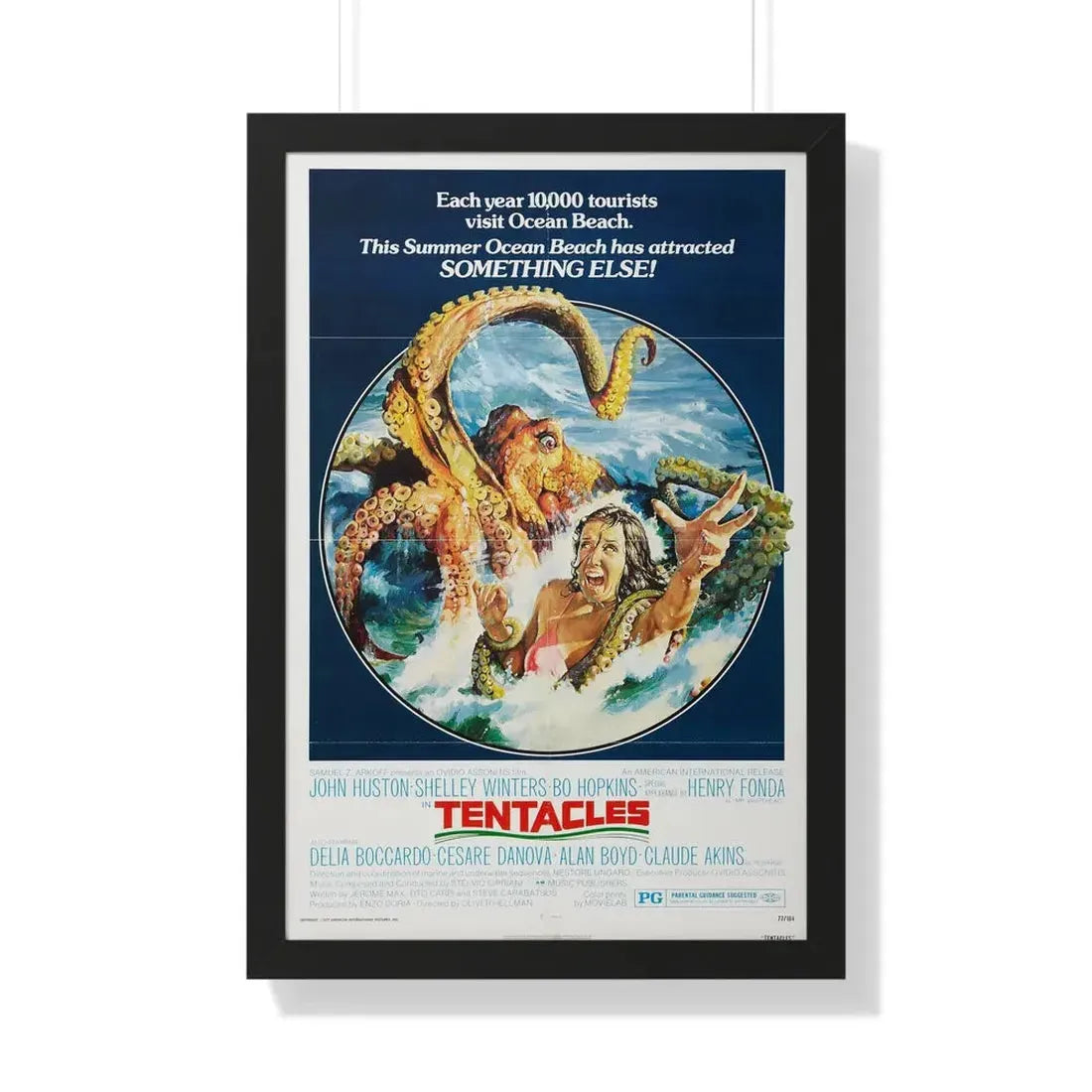 TENTACLES 1977 - Framed Movie Poster 20" x 30" Black - The Sticker Space