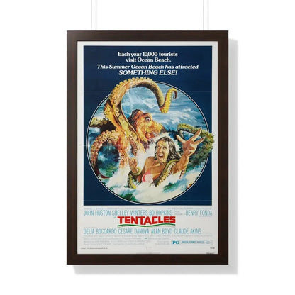 TENTACLES 1977 - Framed Movie Poster 20" x 30" Walnut - The Sticker Space