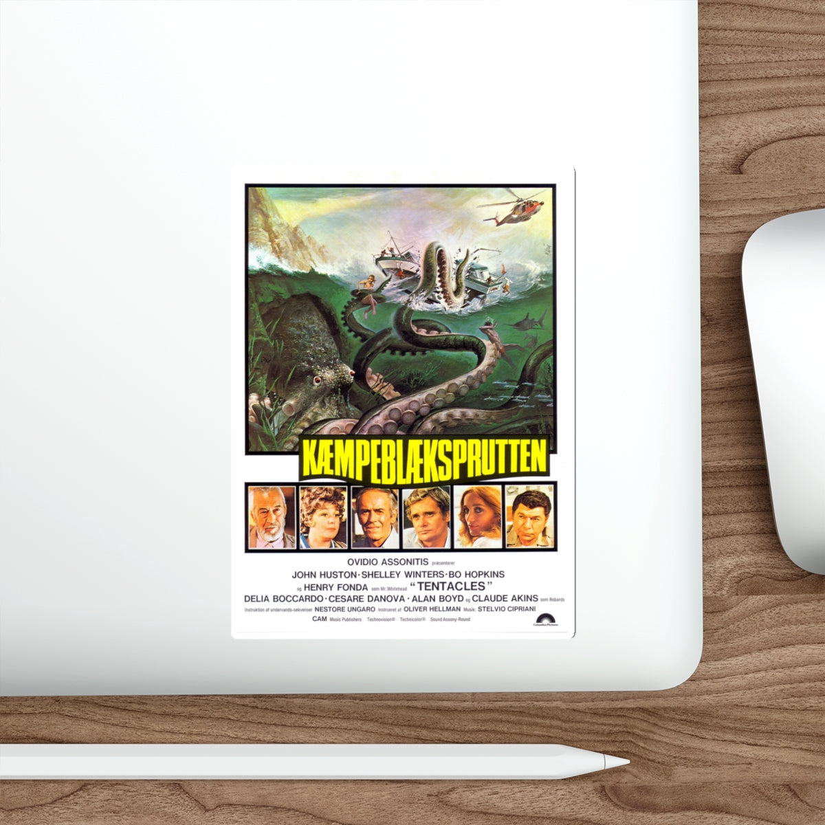 TENTACLES (DANISH) 1977 Movie Poster STICKER Vinyl Die-Cut Decal-The Sticker Space