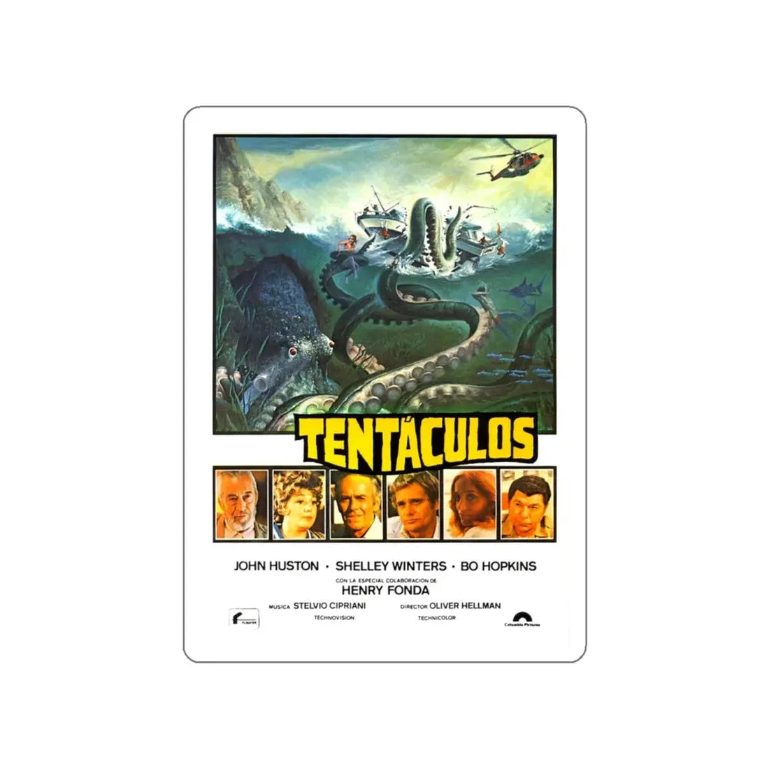 TENTACLES (SPAIN) 1977 Movie Poster STICKER Vinyl Die-Cut Decal 5 Inch - The Sticker Space