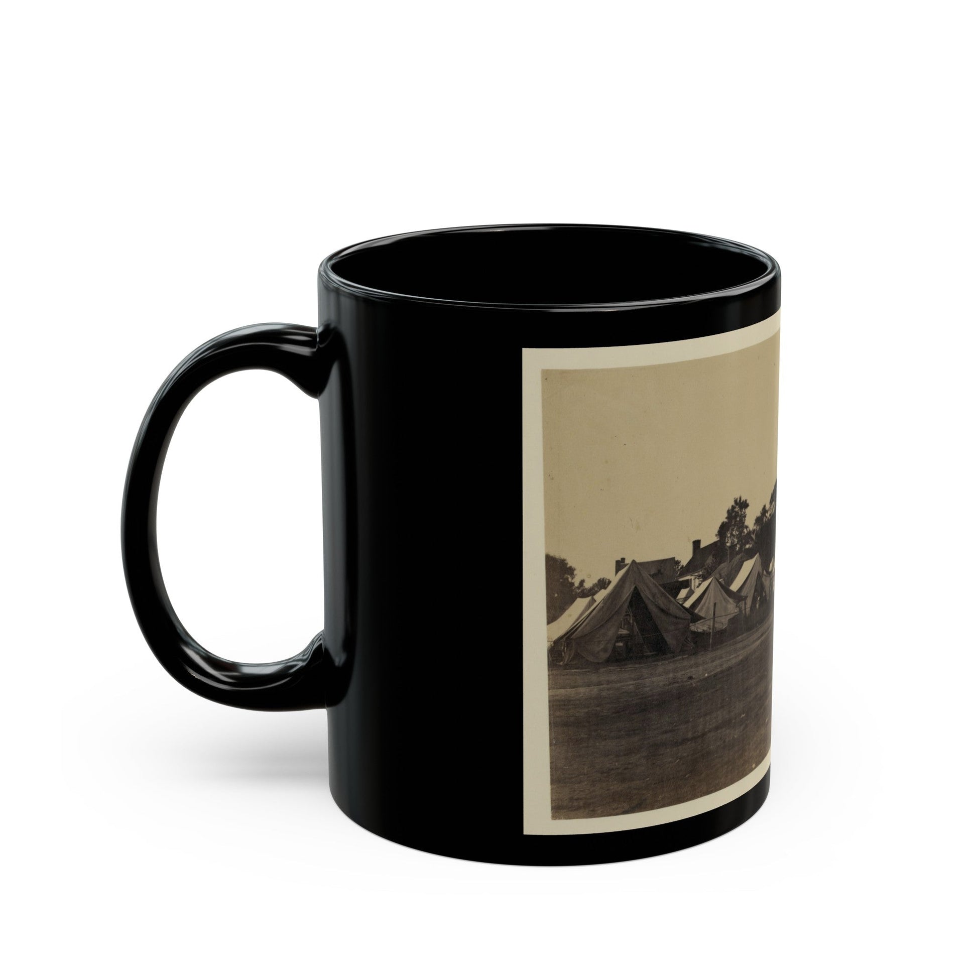 Tents, Possibly Used By Workers At Giesboro Cavalry Depot (U.S. Civil War) Black Coffee Mug-The Sticker Space