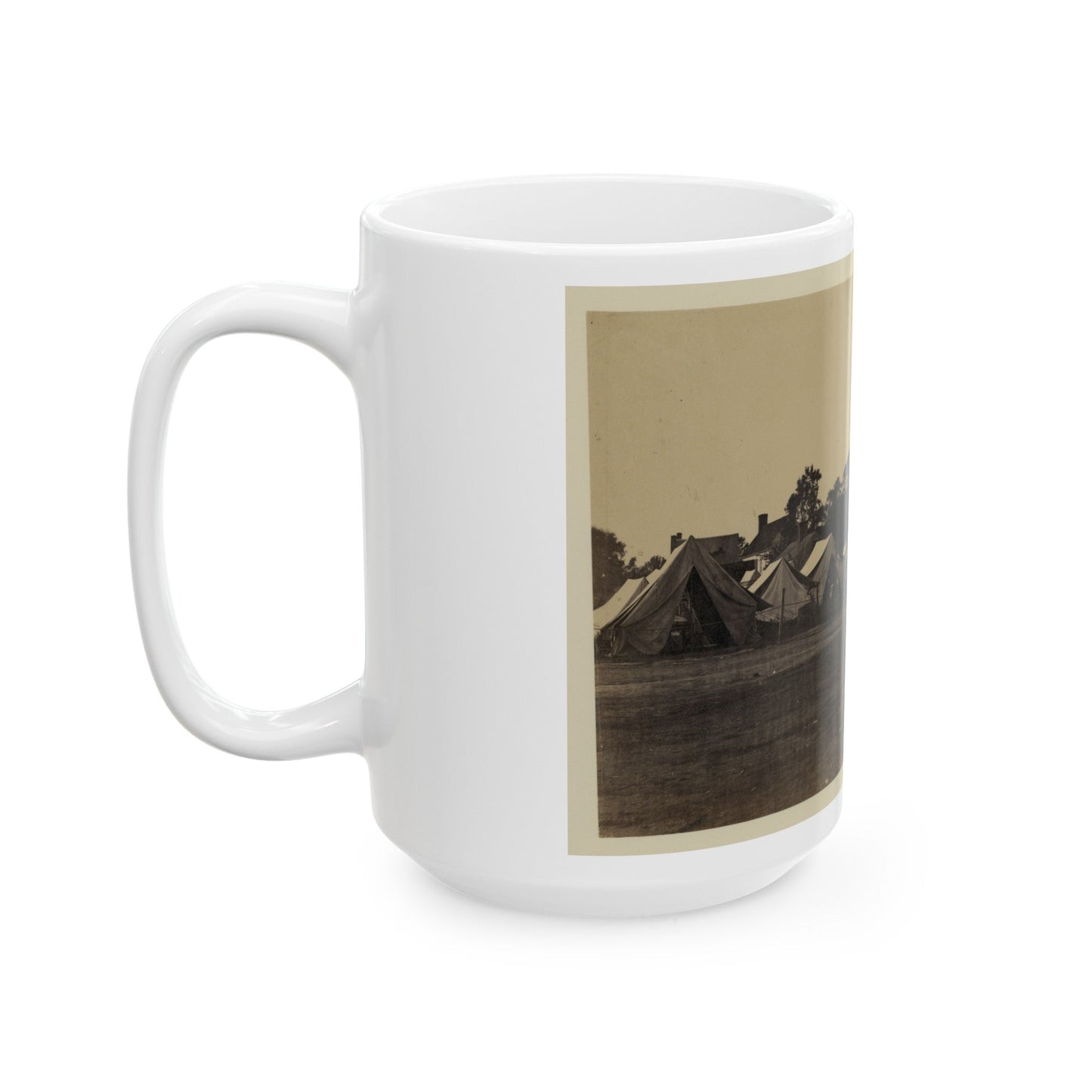 Tents, Possibly Used By Workers At Giesboro Cavalry Depot (U.S. Civil War) White Coffee Mug-The Sticker Space