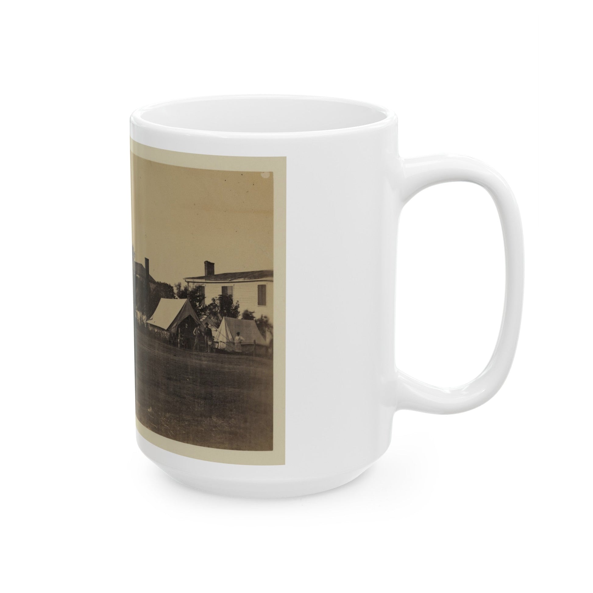 Tents, Possibly Used By Workers At Giesboro Cavalry Depot (U.S. Civil War) White Coffee Mug-The Sticker Space