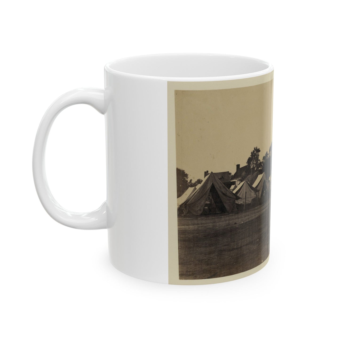 Tents, Possibly Used By Workers At Giesboro Cavalry Depot (U.S. Civil War) White Coffee Mug-The Sticker Space