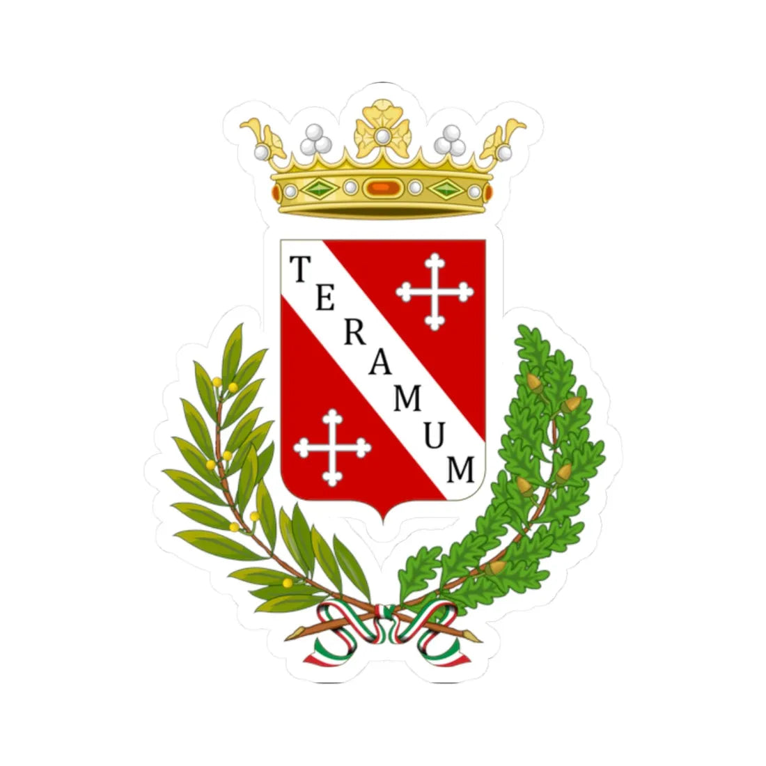 Teramo-Stemma (Italy) (Coat of Arms) STICKER Vinyl Kiss-Cut Decal 2 Inch White - The Sticker Space
