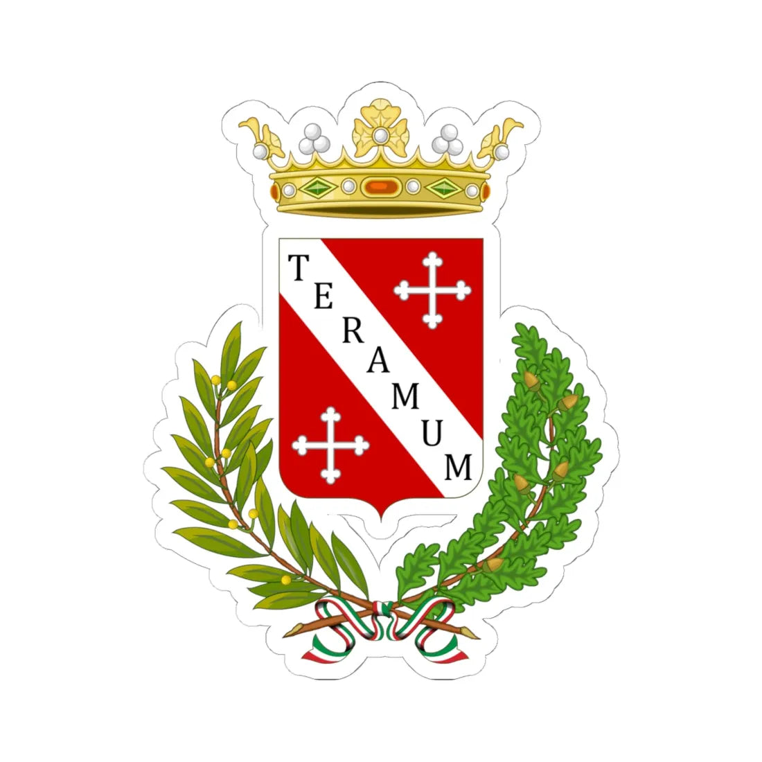 Teramo-Stemma (Italy) (Coat of Arms) STICKER Vinyl Kiss-Cut Decal 6 Inch White - The Sticker Space