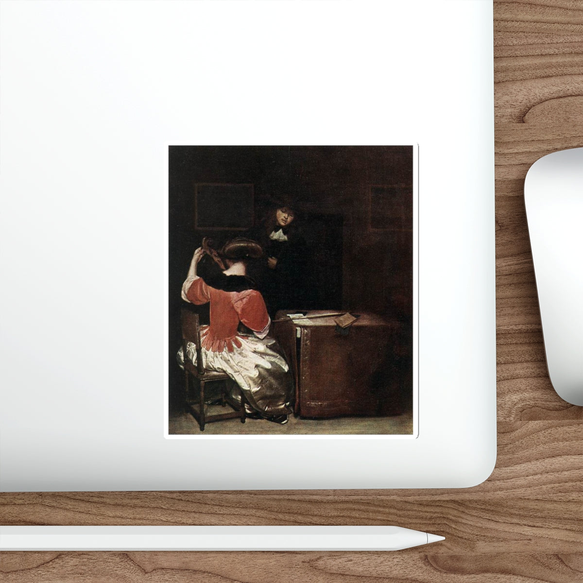 TERBORCH, Gerard - The Music Lesson (Artwork) STICKER Vinyl Die-Cut Decal-The Sticker Space