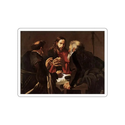 TERBRUGGHEN, Hendrick - Supper at Emmaus (Artwork) STICKER Vinyl Die-Cut Decal White Die-Cut 5 Inch - The Sticker Space
