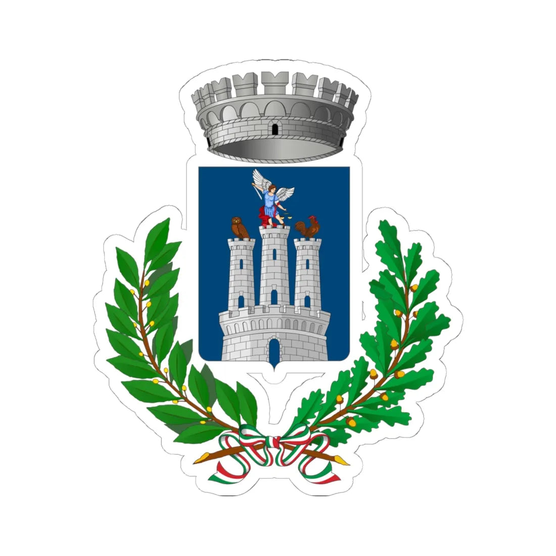 Terlizzi-Stemma (Italy) (Coat of Arms) STICKER Vinyl Kiss-Cut Decal 6 Inch White - The Sticker Space