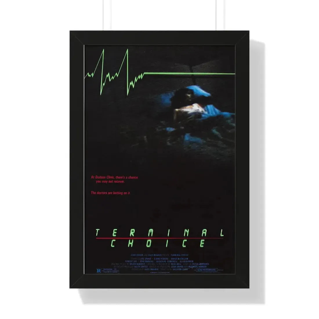 TERMINAL CHOICE (DEATHBED) 1985 - Framed Movie Poster 16″ x 24″ Black - The Sticker Space