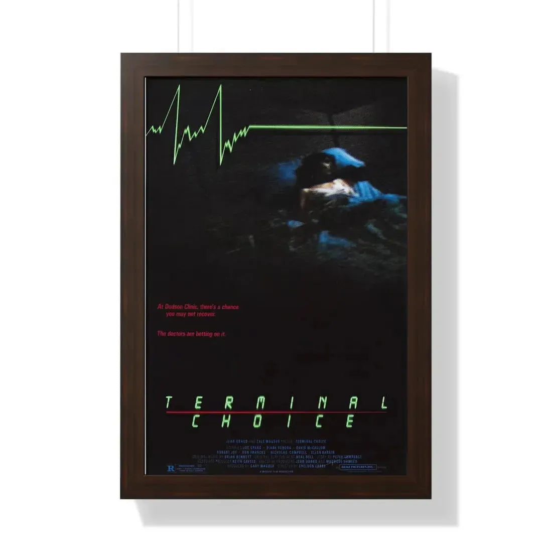 TERMINAL CHOICE (DEATHBED) 1985 - Framed Movie Poster 16″ x 24″ Walnut - The Sticker Space