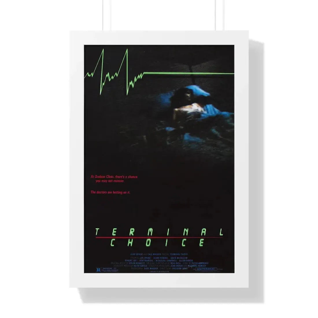 TERMINAL CHOICE (DEATHBED) 1985 - Framed Movie Poster 16″ x 24″ White - The Sticker Space