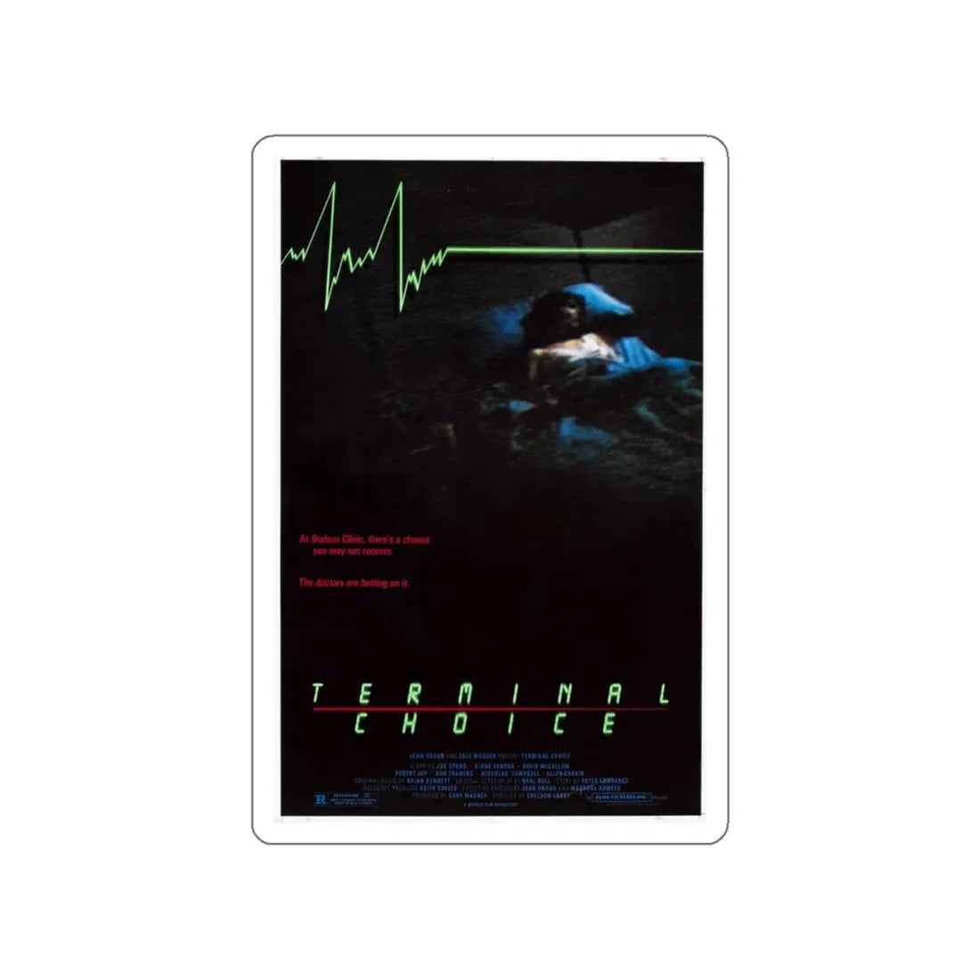 TERMINAL CHOICE (DEATHBED) 1985 Movie Poster STICKER Vinyl Die-Cut Decal 5 Inch - The Sticker Space