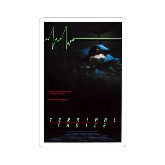 TERMINAL CHOICE (DEATHBED) 1985 Movie Poster - STICKER Vinyl Kiss-Cut Decal 2 Inch White - The Sticker Space