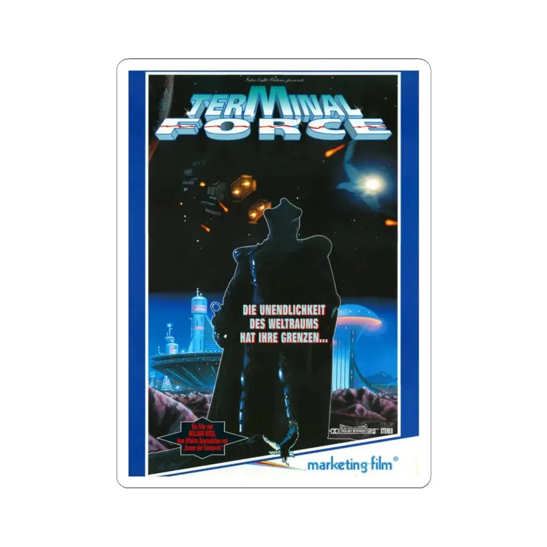 TERMINAL FORCE (GALAXIS) 1995 Movie Poster - STICKER Vinyl Kiss-Cut Decal 3 Inch White - The Sticker Space