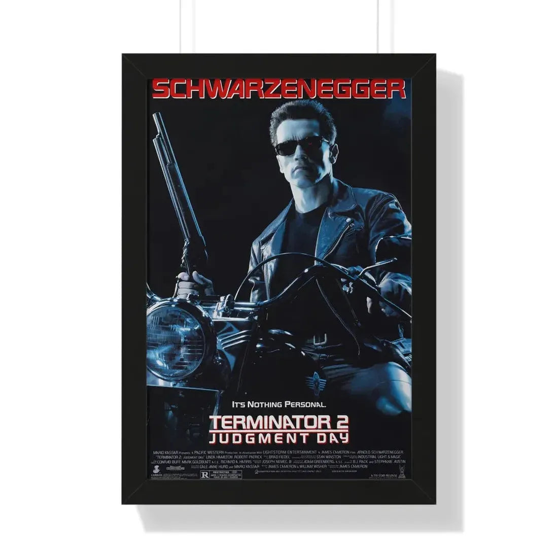 TERMINATOR 2 JUDGMENT DAY 1991 - Framed Movie Poster 16″ x 24″ Black - The Sticker Space