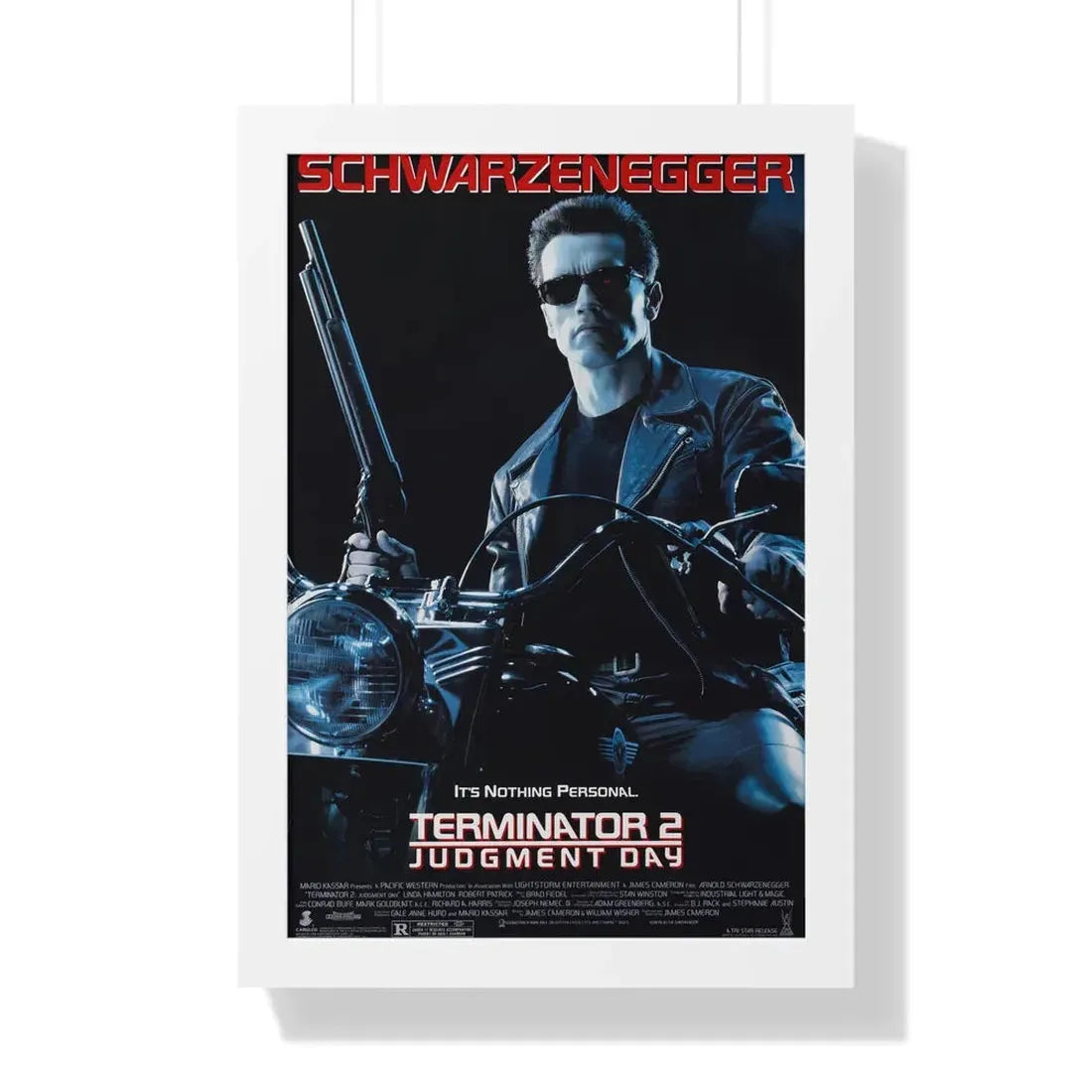 TERMINATOR 2 JUDGMENT DAY 1991 - Framed Movie Poster 16″ x 24″ White - The Sticker Space