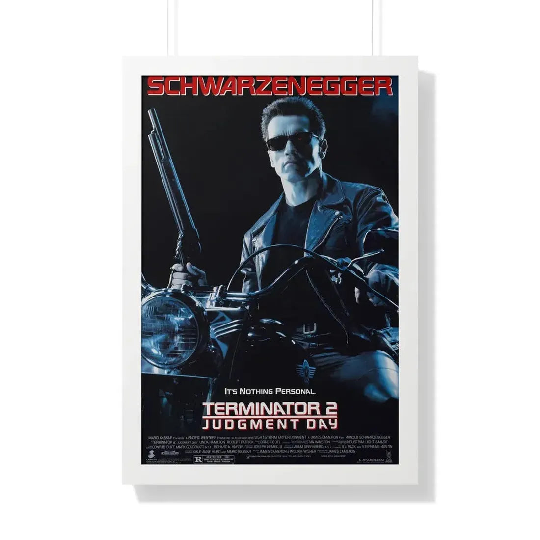TERMINATOR 2 JUDGMENT DAY 1991 - Framed Movie Poster 20" x 30" White - The Sticker Space