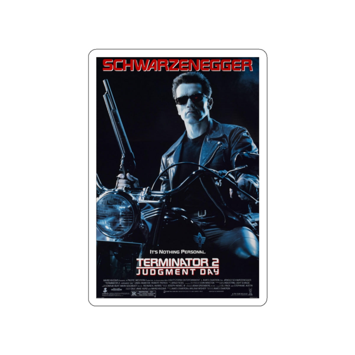 TERMINATOR 2 JUDGMENT DAY 1991 Movie Poster STICKER Vinyl Die-Cut Decal-White-The Sticker Space