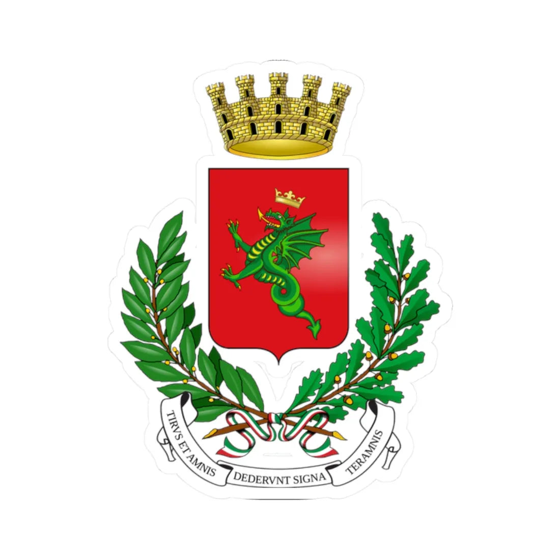 Terni-Stemma (Italy) (Coat of Arms) STICKER Vinyl Kiss-Cut Decal 2 Inch White - The Sticker Space